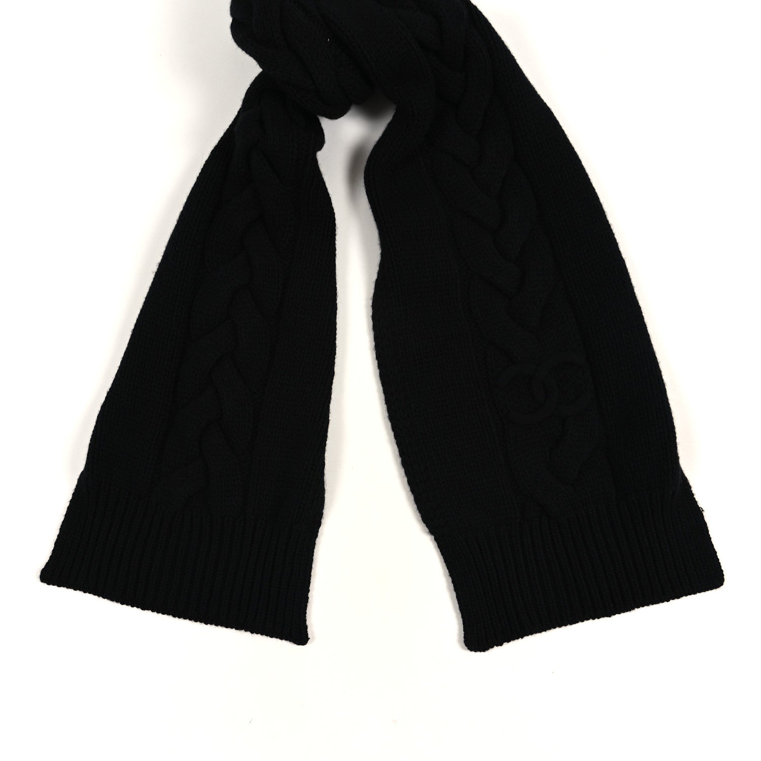 Cashmere Knitted Scarf Black