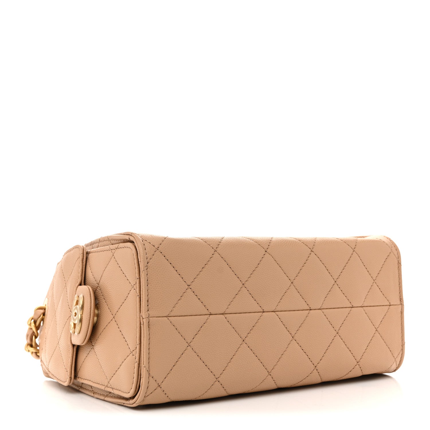 Caviar Quilted Mini Chanel 25 Handbag Beige