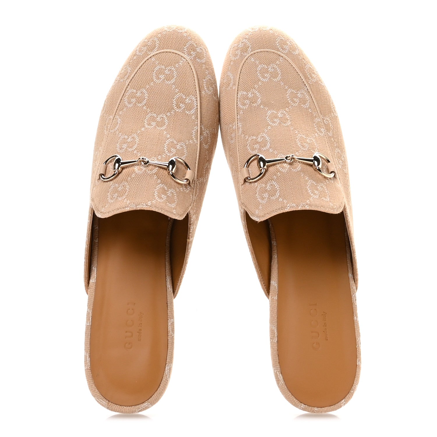 Summer Denim GG Malaga Kid Womens Princetown Slippers 39.5 Souffle Rose