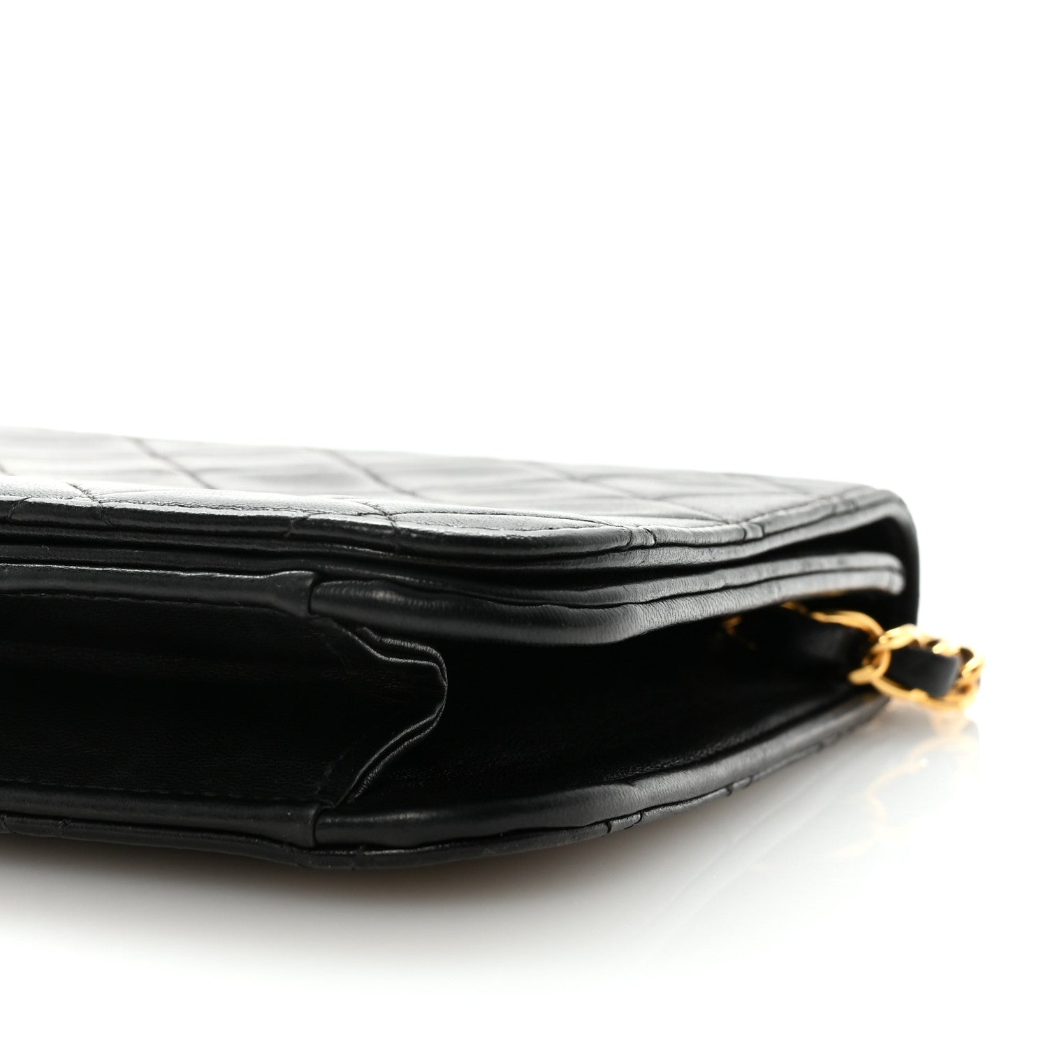 Lambskin Quilted Small Single Flap Bag Black