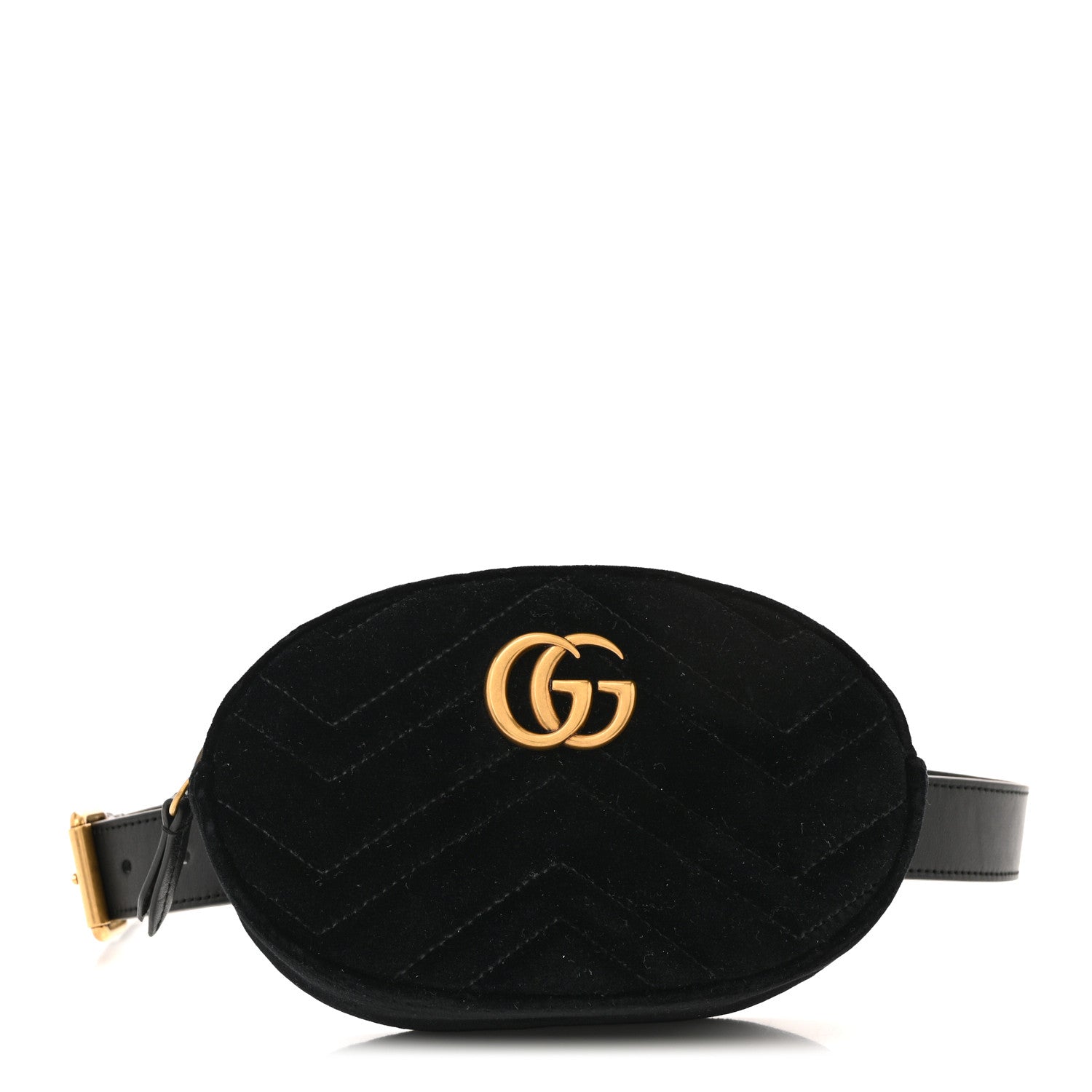 Velvet Matelasse GG Marmont Belt Bag 85 34 Black