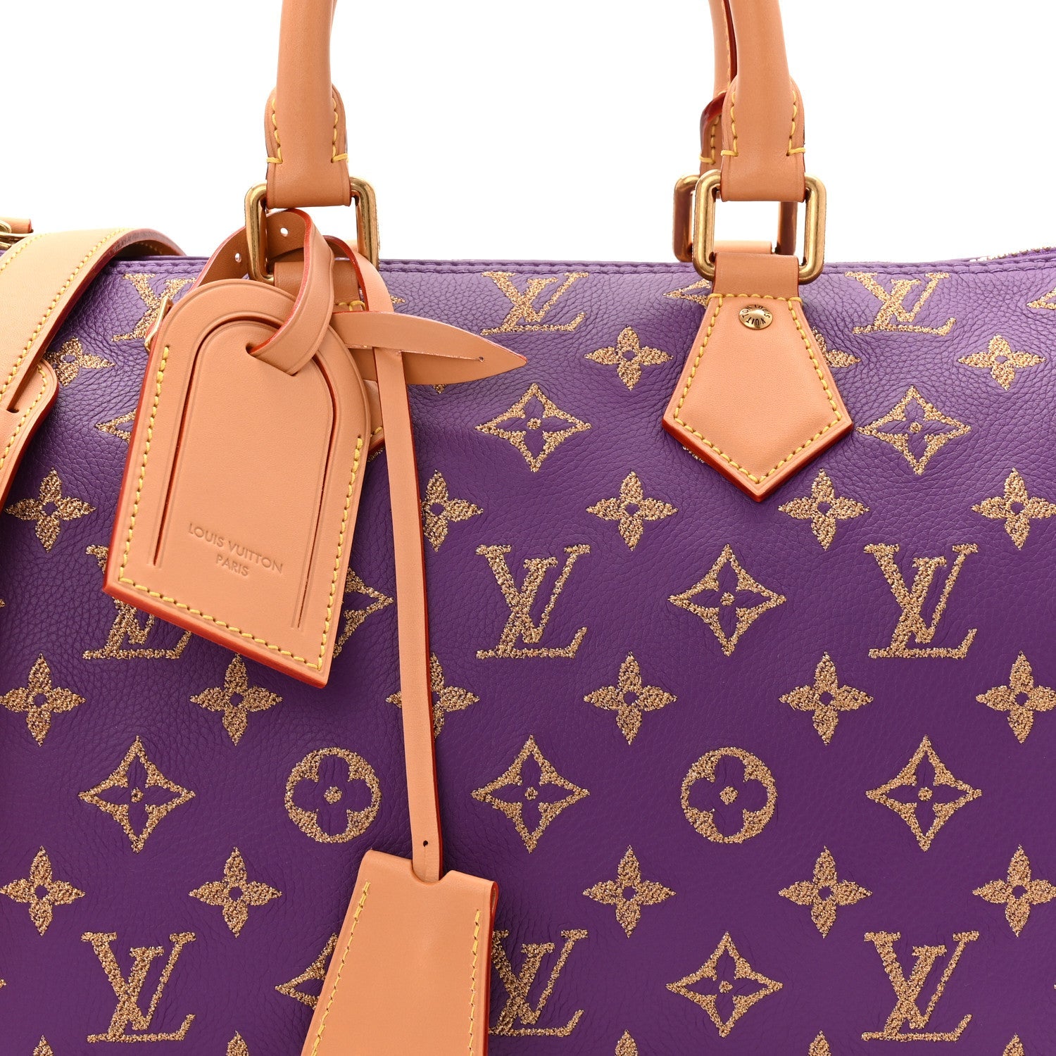 Calfskin Monogram Speedy P9 Bandouliere 30 Golden Lotus Purple