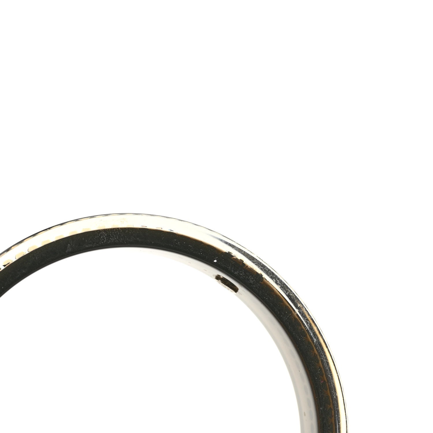 Resin Crystal CC Bangle Bracelet Black