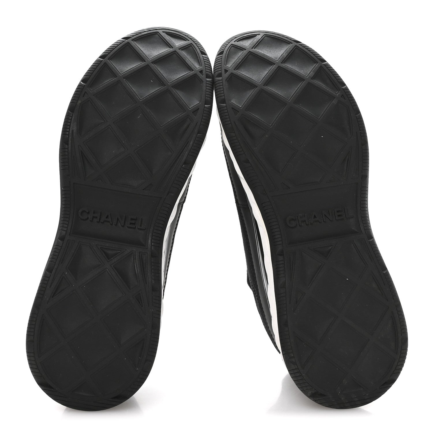 Velvet Calfskin Mixed Fibers CC Sneakers 37.5 Black