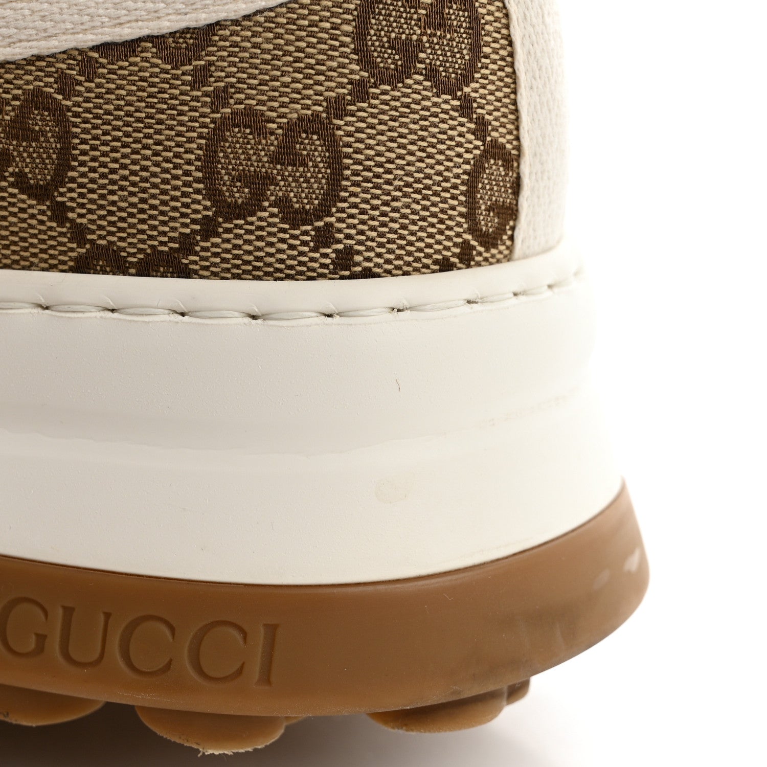 GG Monogram Mens 1977 Tennis Platform 52mm Sneakers 8 Beige Ebony Mystic White