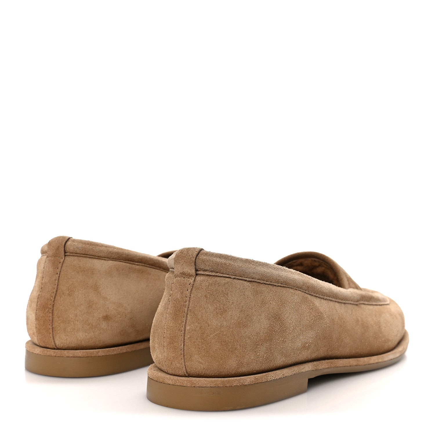 Suede Calfskin CC Loafers 36 Dark Beige