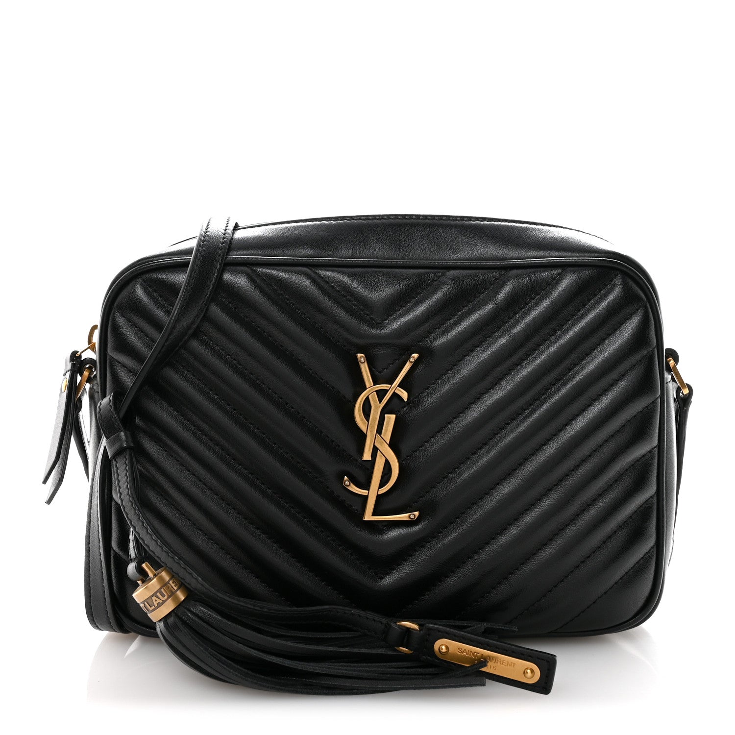 Calfskin Matelasse Monogram Lou Camera Bag Black