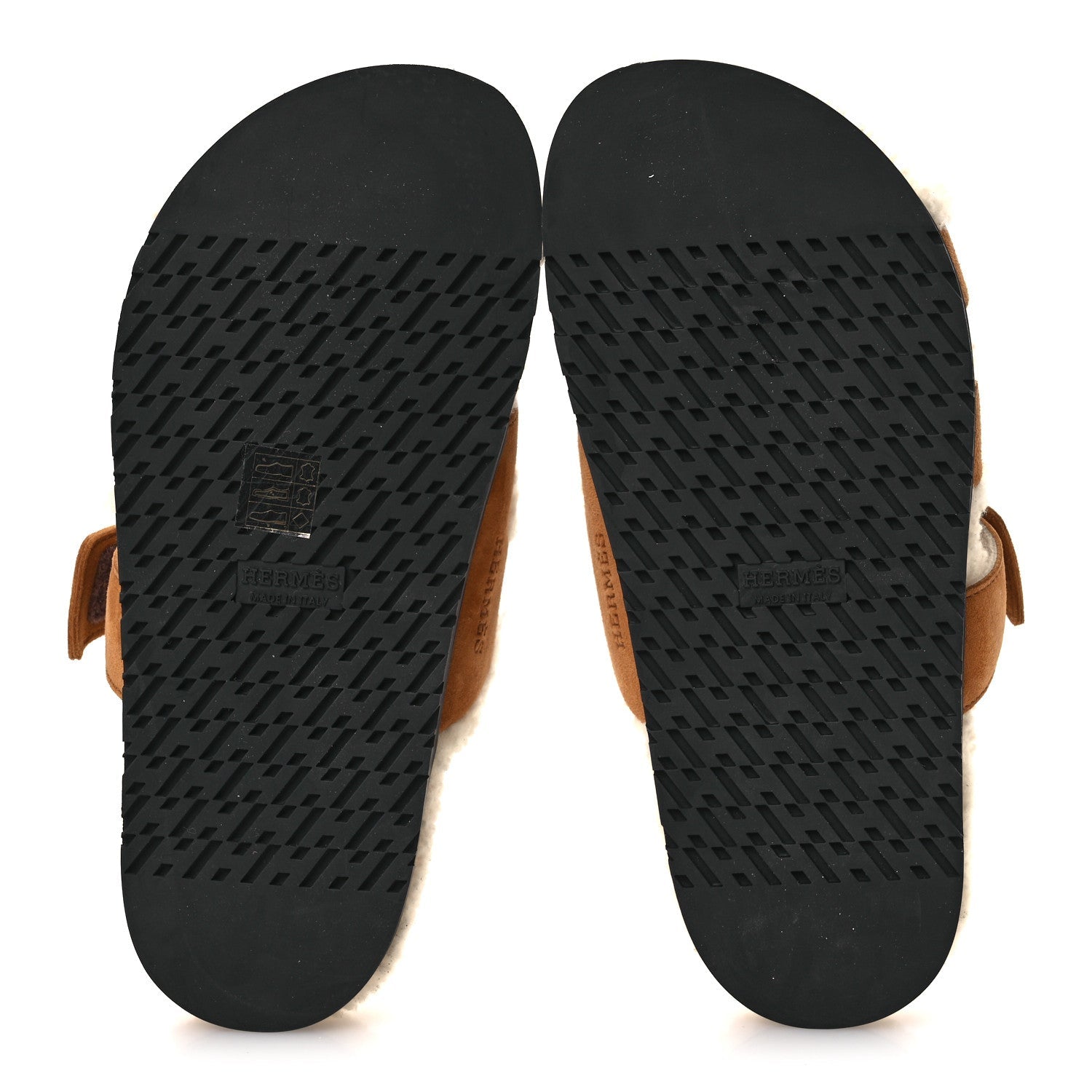 Suede Goatskin Woolskin Womens Chypre Sandals 37 Brun Fume Ecru