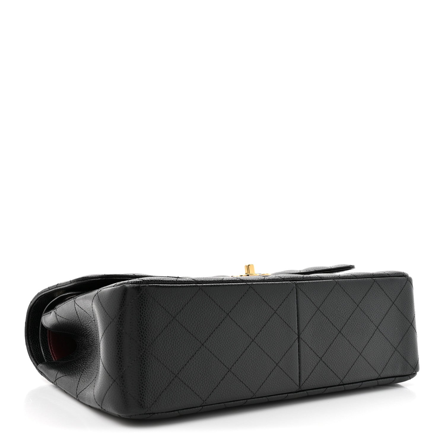 Caviar Quilted Jumbo Double Flap Black