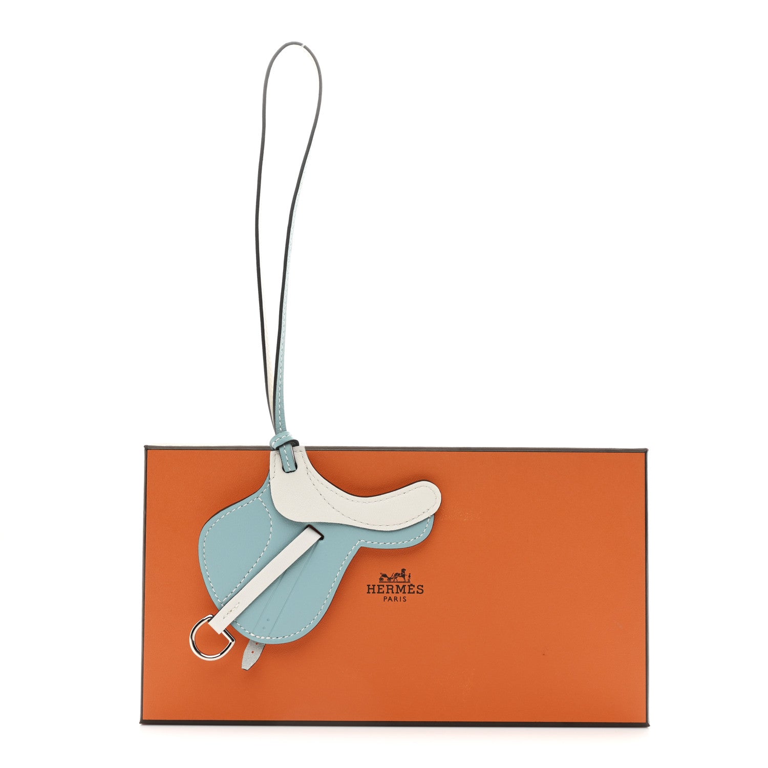 Swift Paddock Selle Horse Saddle Bag Charm Bleu Atoll White