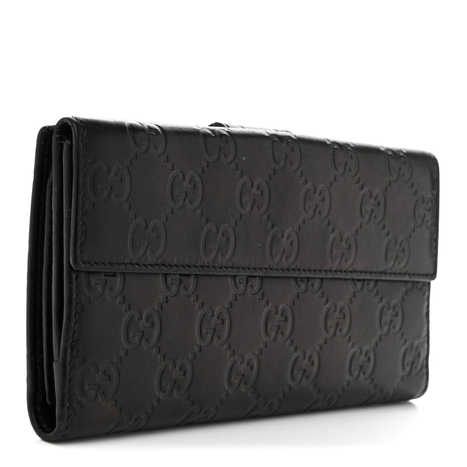 Guccissima Heart Continental Wallet Black