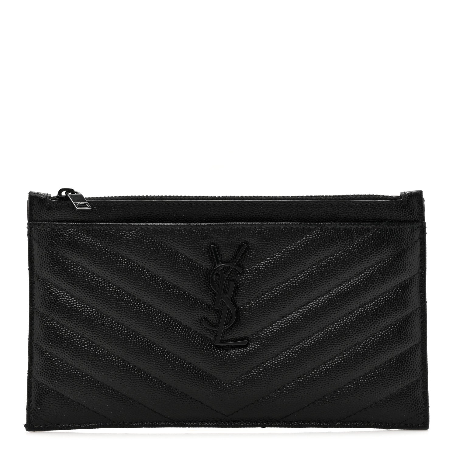 Grain De Poudre Chevron Monogram Monochrome Bill Pouch Black