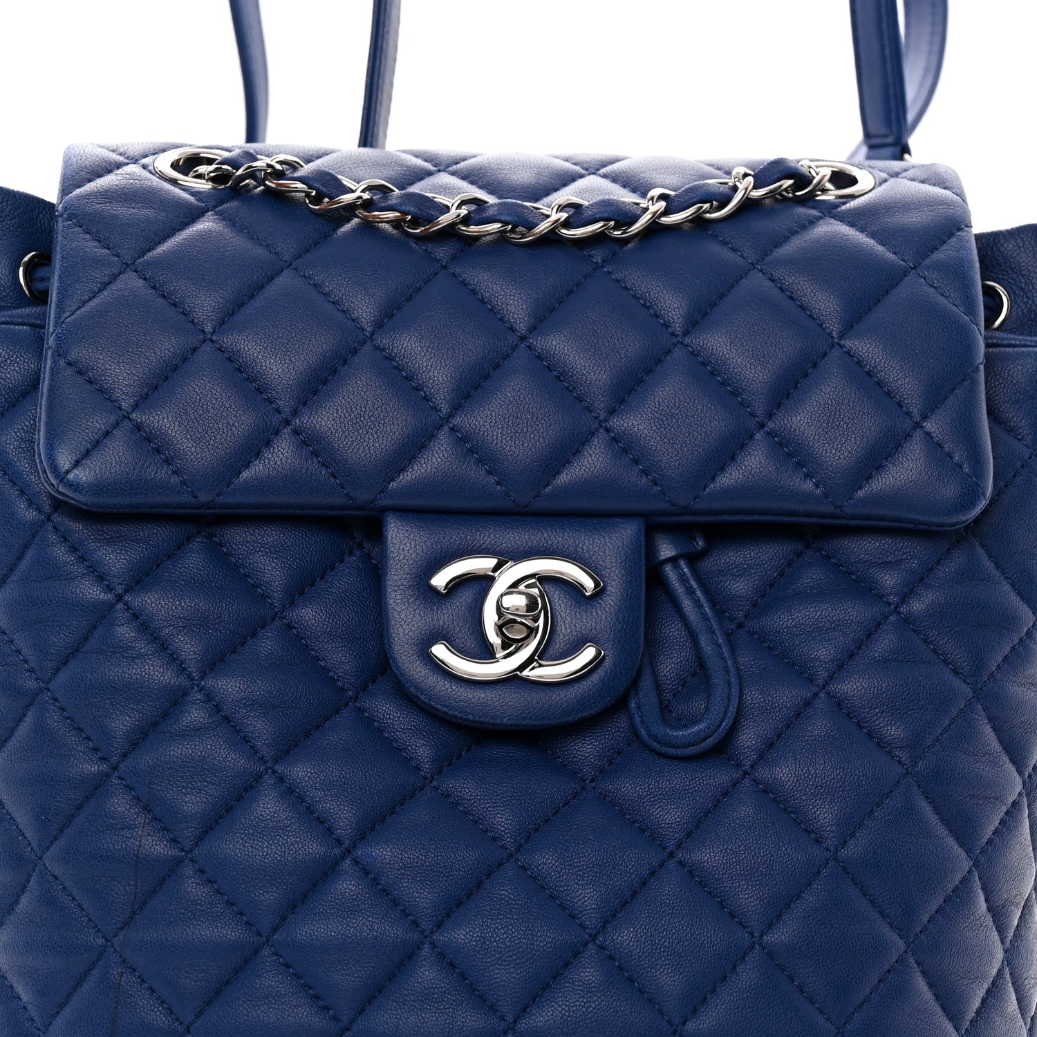 Lambskin Quilted Small Urban Spirit Backpack Blue