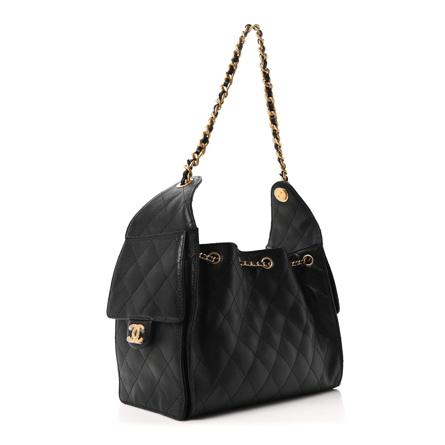 Caviar Quilted Small Chanel 25 Handbag Black