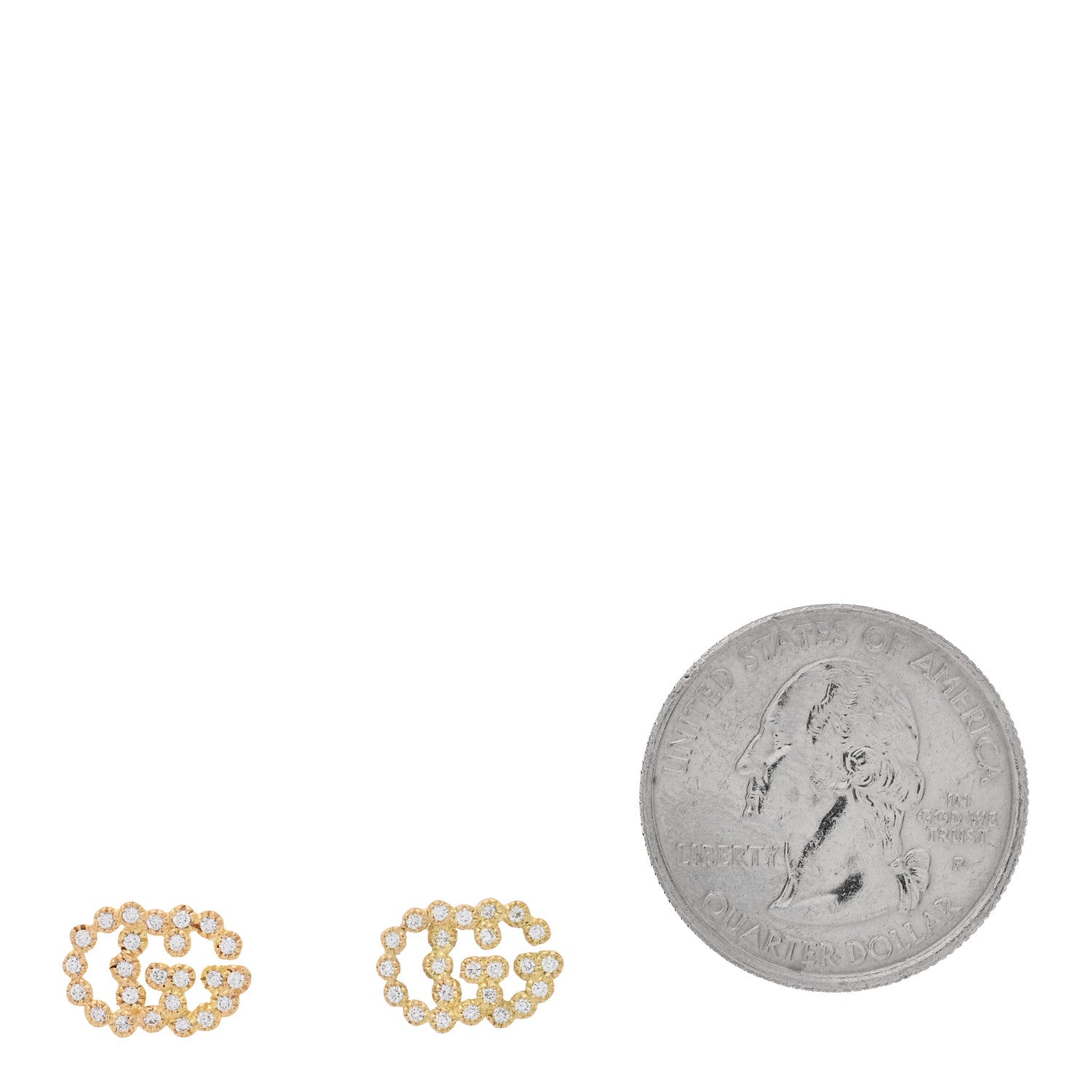 18K Yellow Gold Diamond Running G Earrings