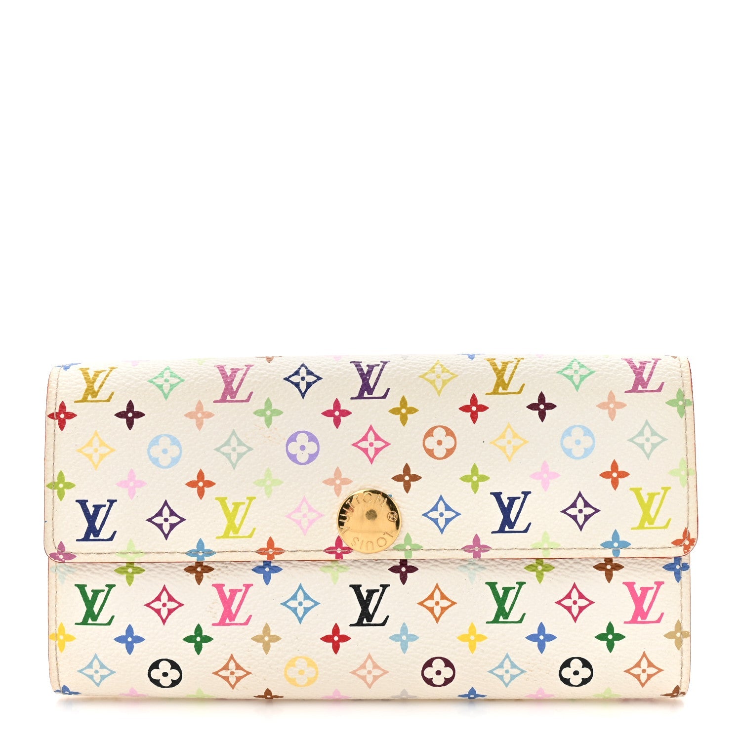 Monogram Multicolor Sarah Wallet White