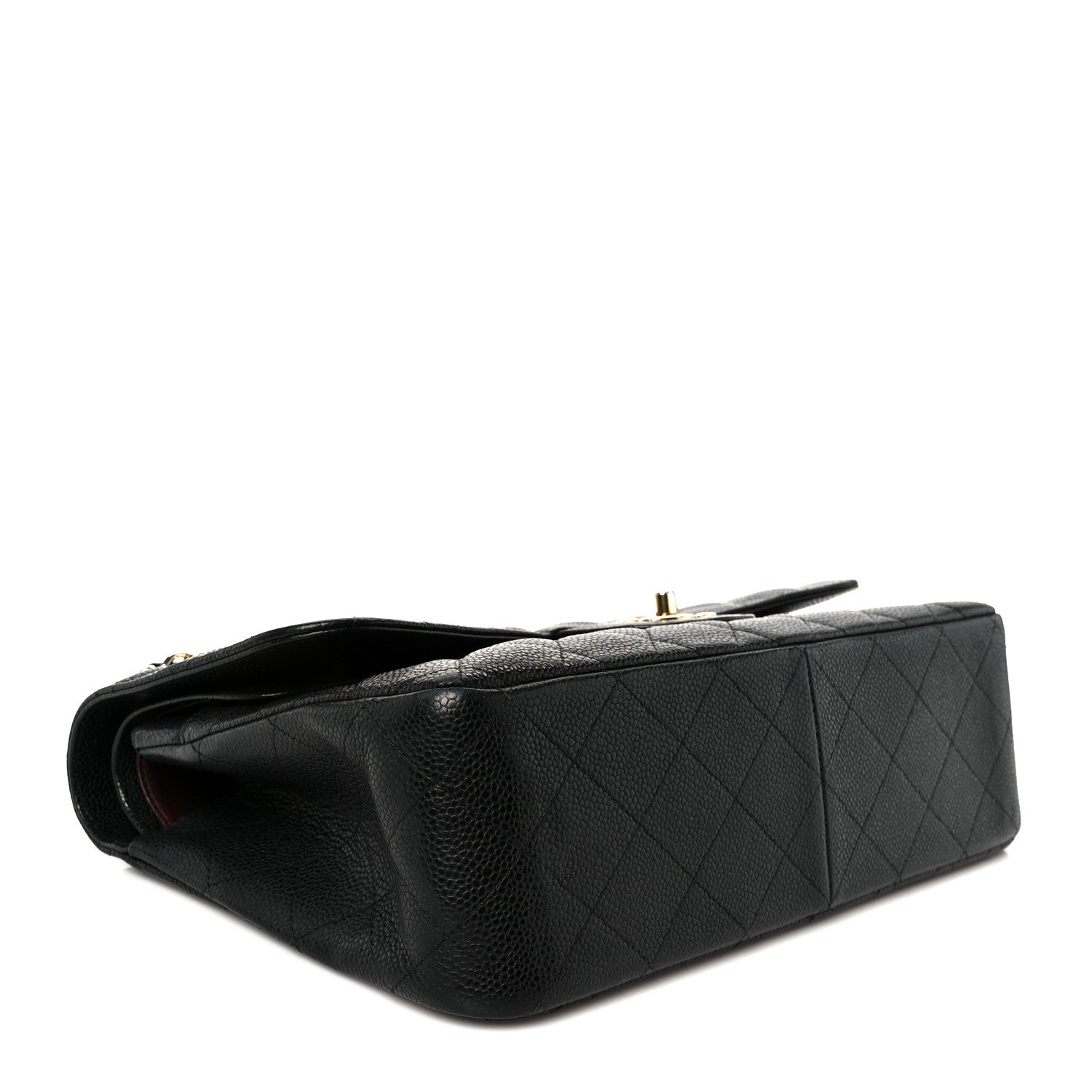Caviar Quilted Jumbo Double Flap Black
