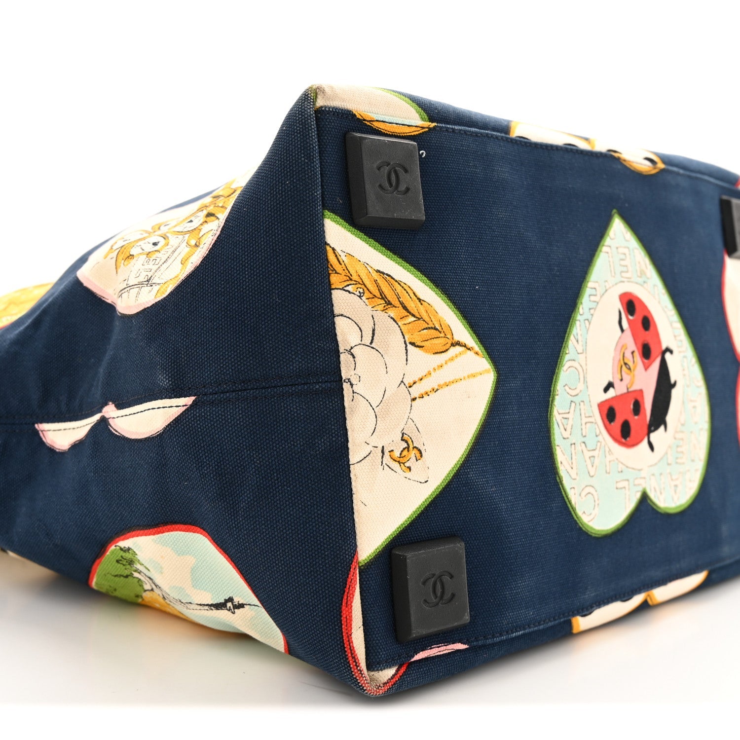 Canvas Coco Hearts Print Tote Blue