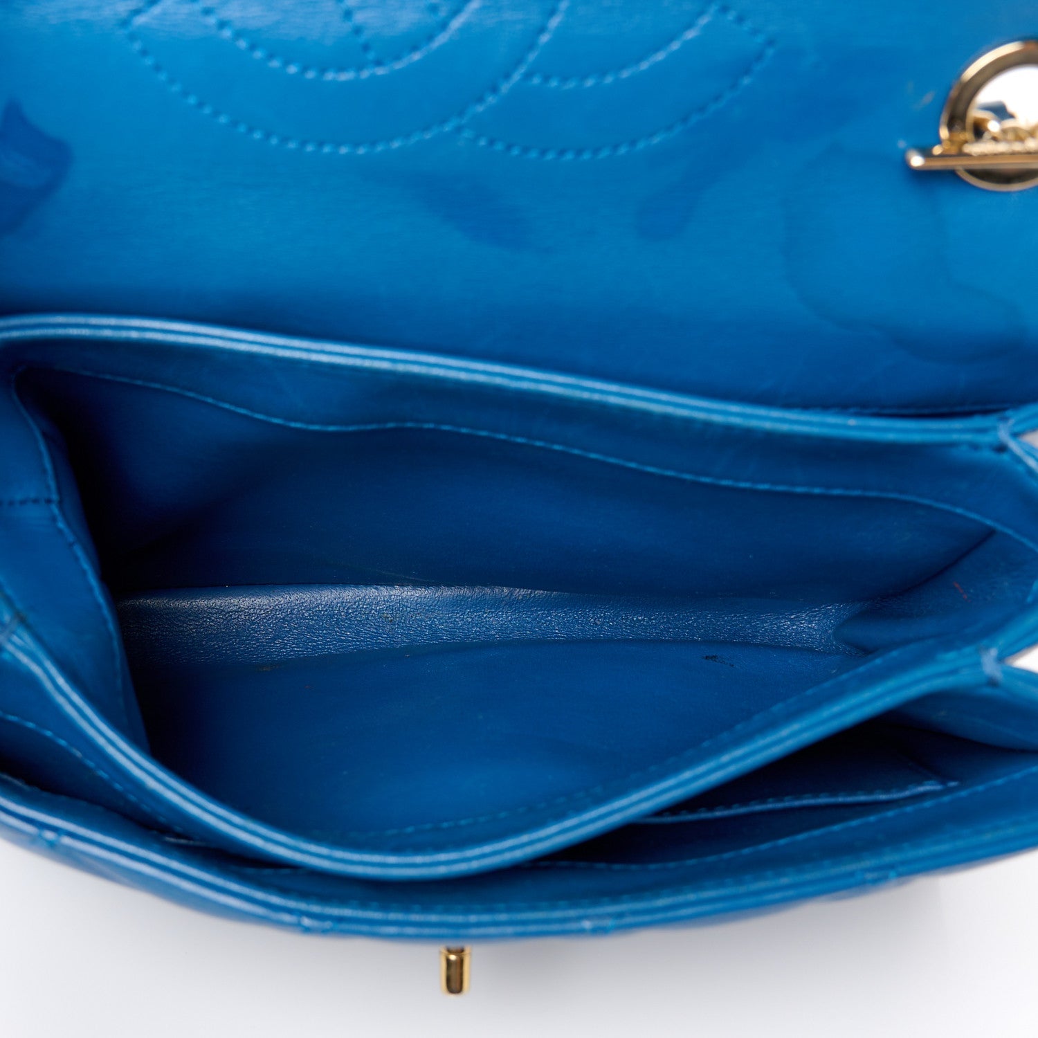 Lambskin Quilted Small Trendy CC Flap Dual Handle Bag Blue