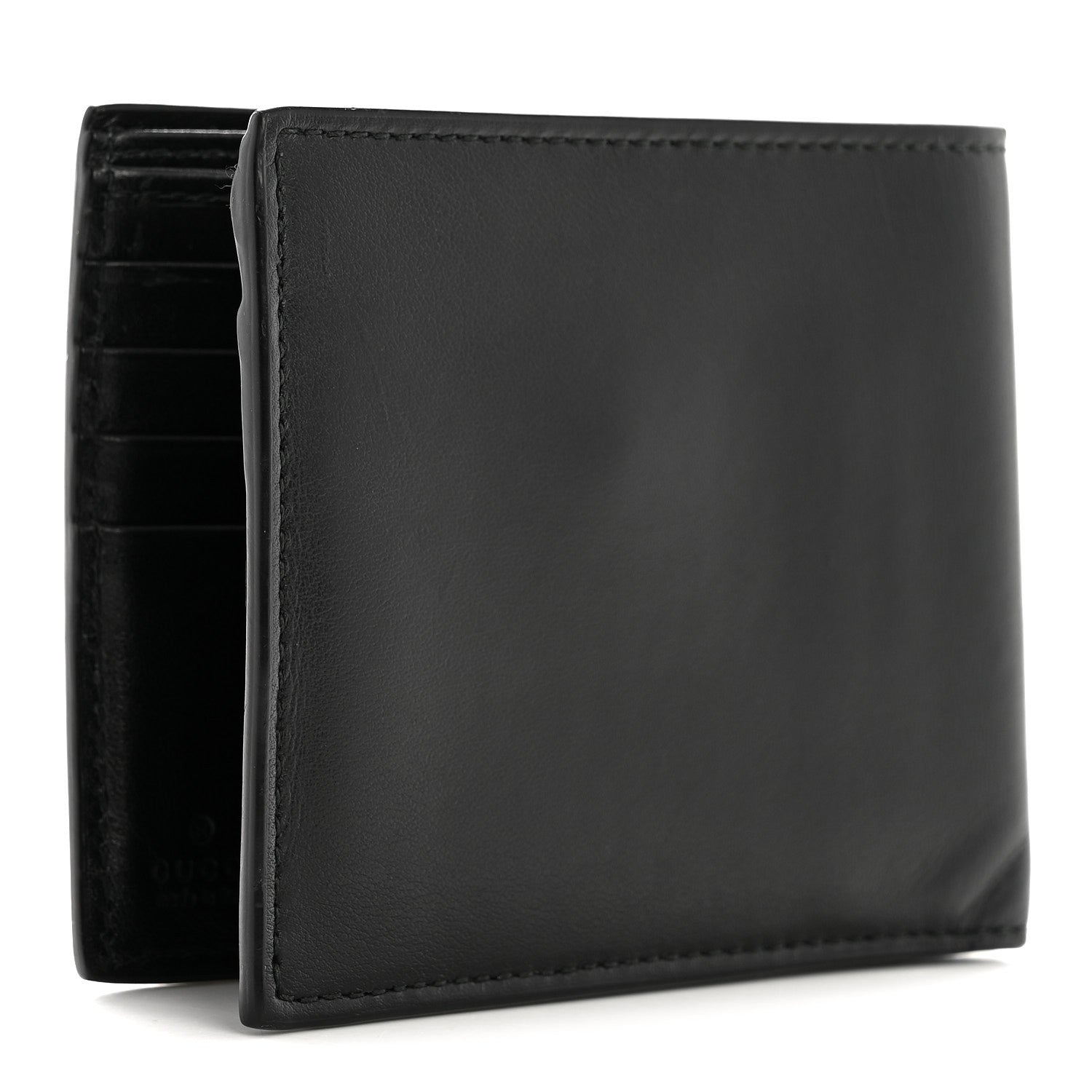 Plutone Calfskin Logo Bi-Fold Wallet Black