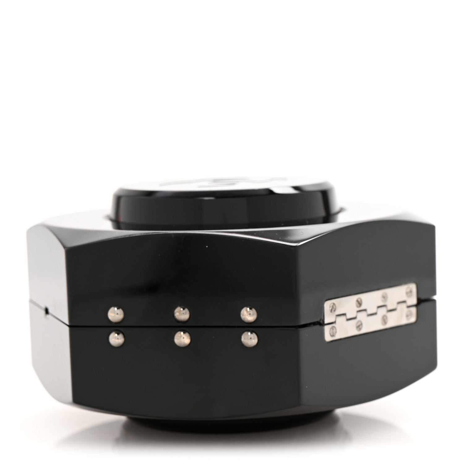 Plexiglass Octagon CC Minaudiere Clutch Black