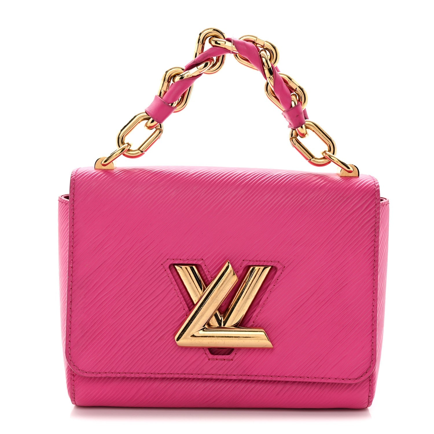 Epi Twist Braided Chain Shoulder Bag PM Rose Miami Pink