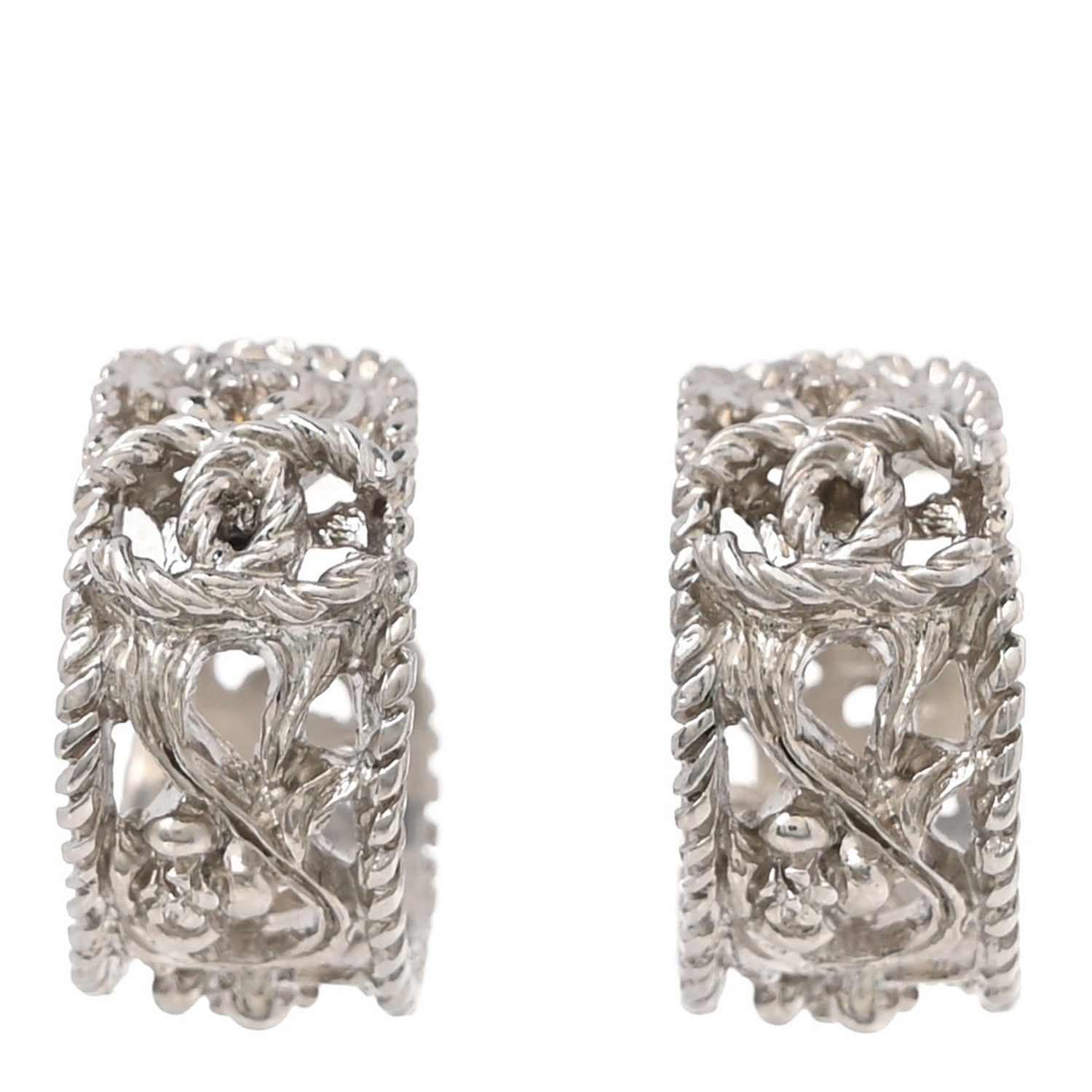 CC Camellia Hoop Earrings Silver
