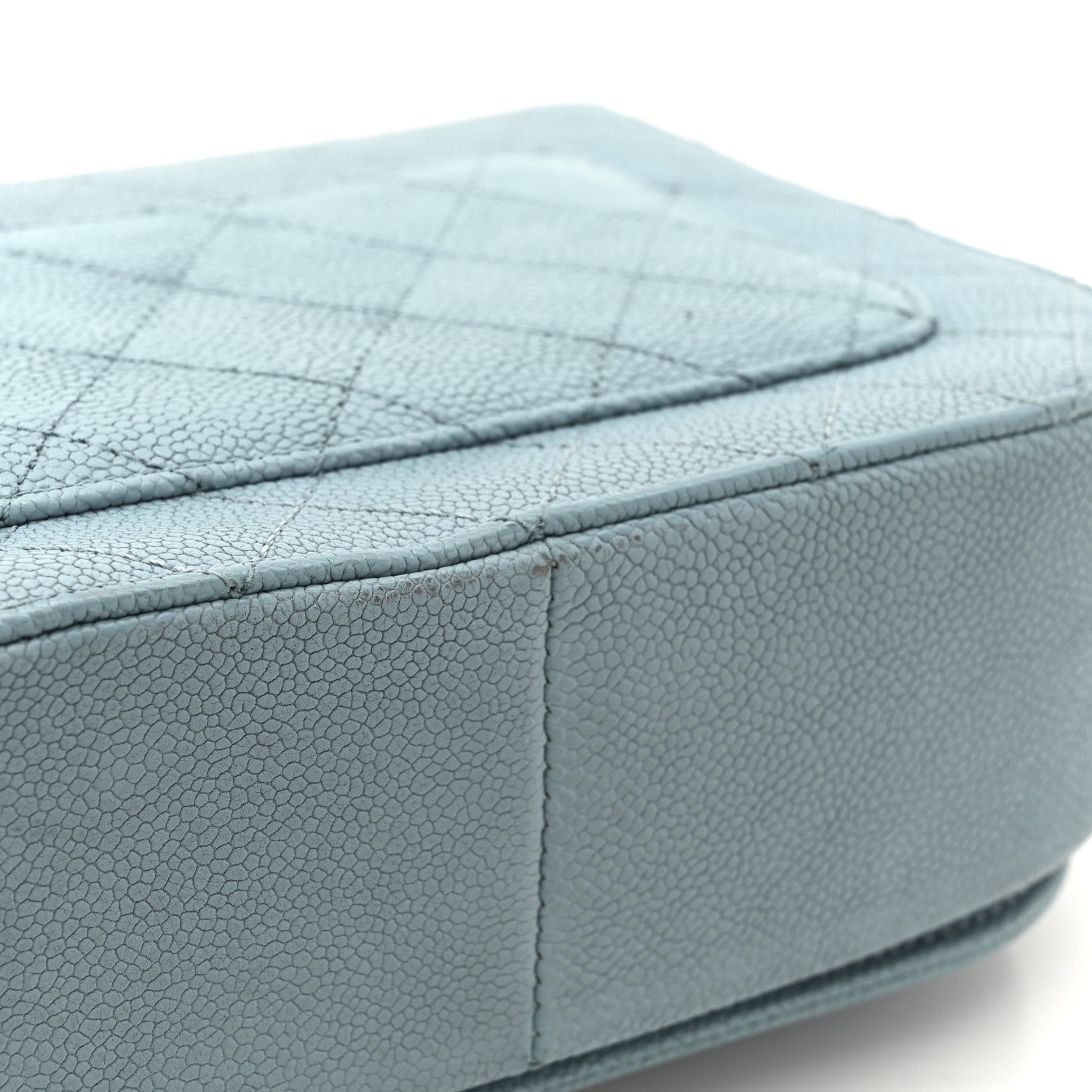 Grained Calfskin Quilted Small Cuba Top Handle Flap Blue