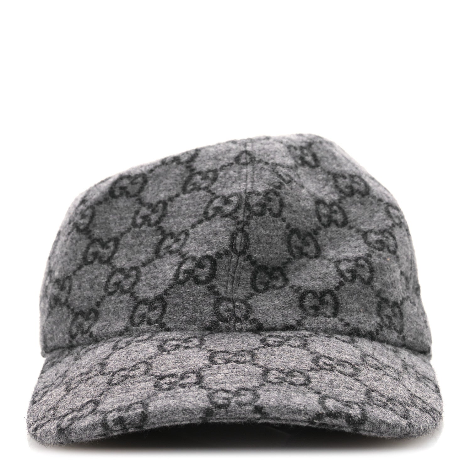 Covered Wool GG Monogram Baseball Hat L Grey Dark Grey Black