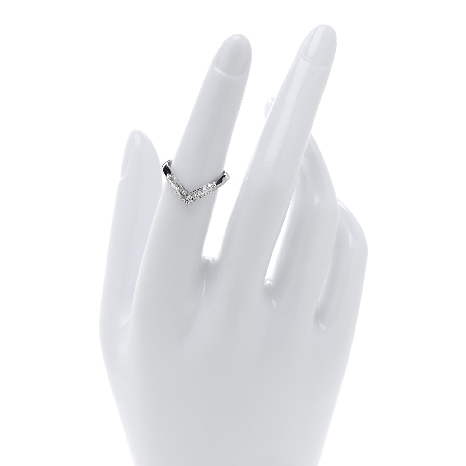 Platiunm Diamond V Pave Ring 50 5.5
