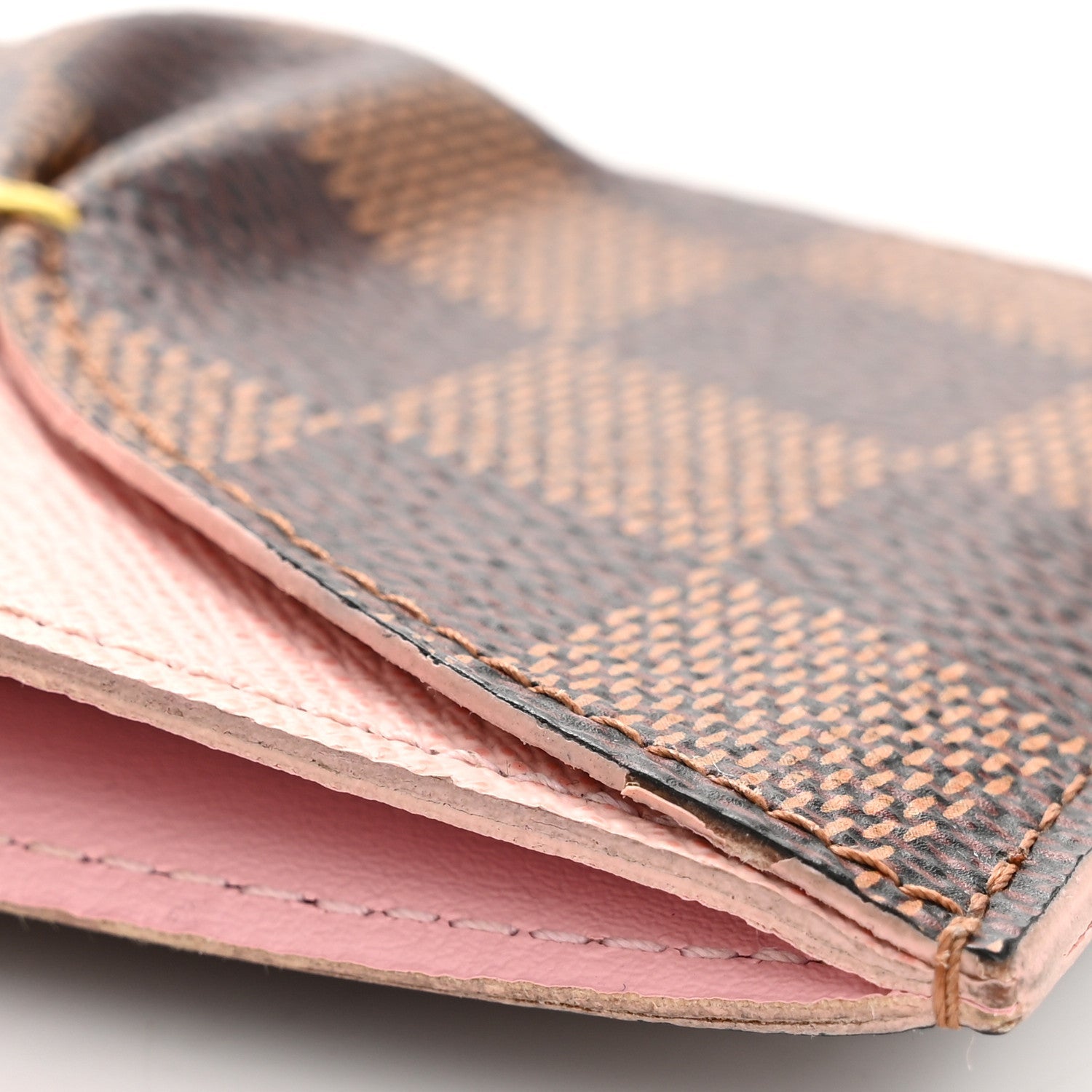 Damier Ebene Caissa Card Holder Rose Ballerine