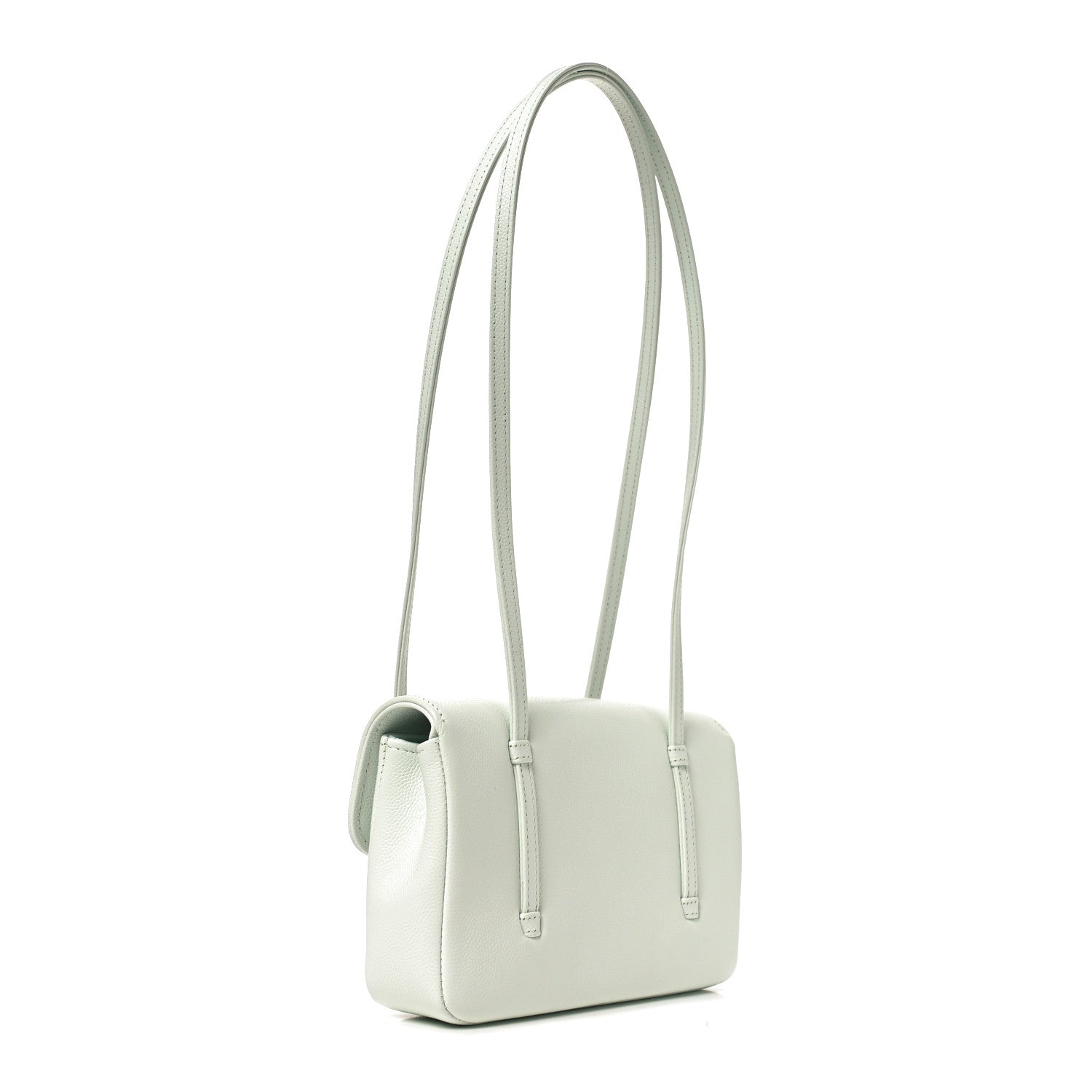 Shiny Caviar Mini Preppy Coco Shoulder Bag Light Blue