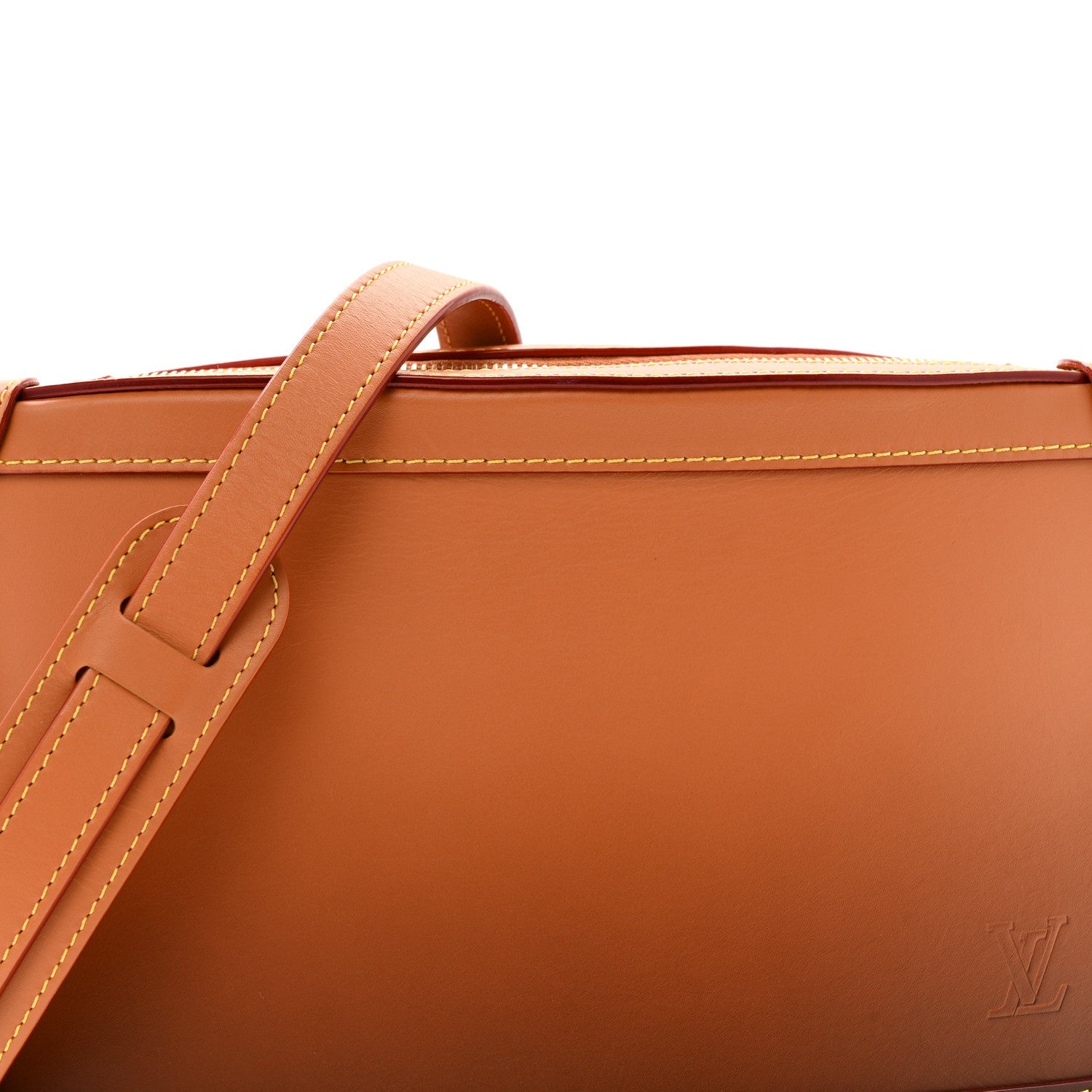 Cowhide Curved Soft Trunk Tan