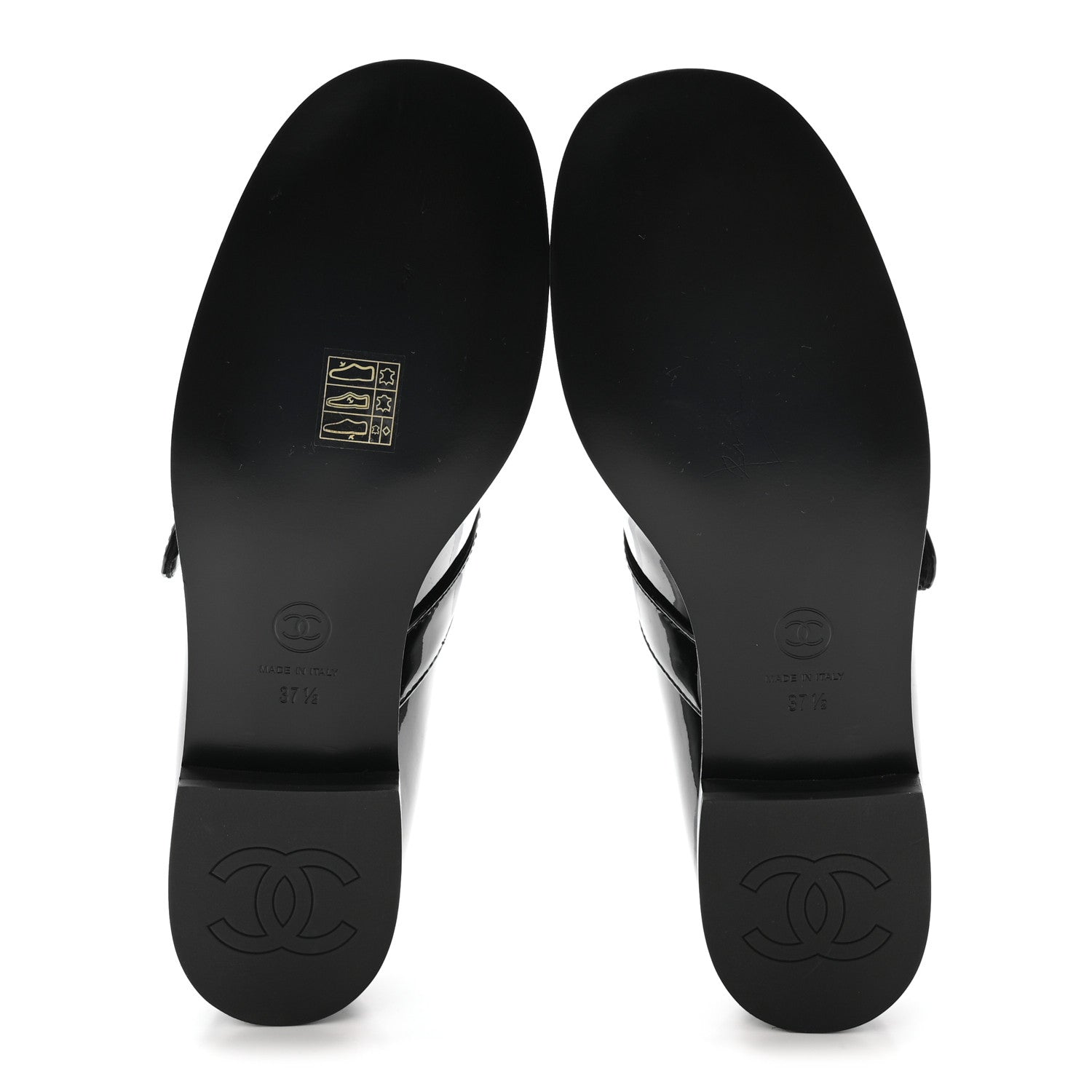 Patent Calfskin Mary Janes Flats 37.5 Black