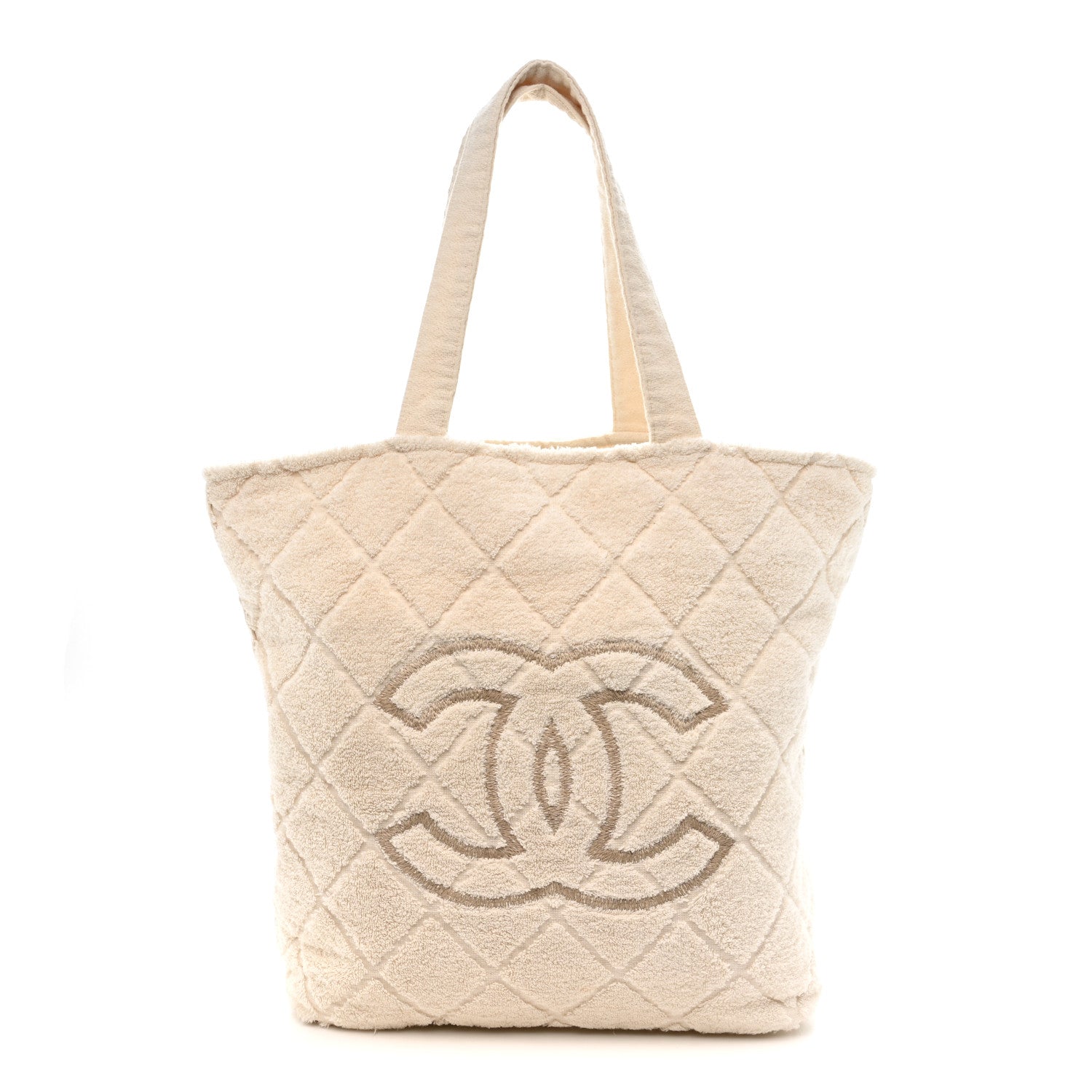 Terry Cotton CC Beach Tote Towel Set Ivory