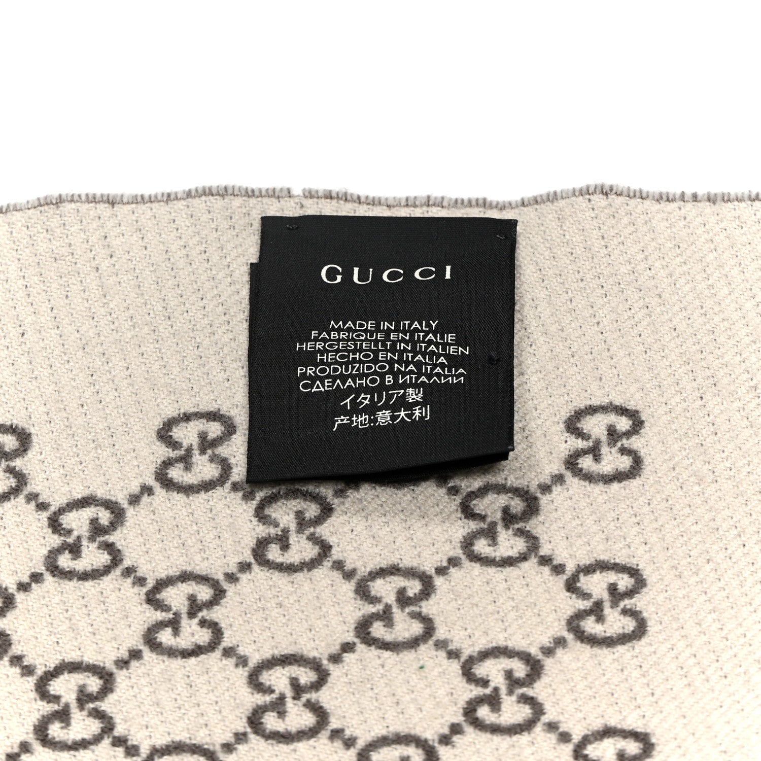 Wool GG Monogram Scarf Brown