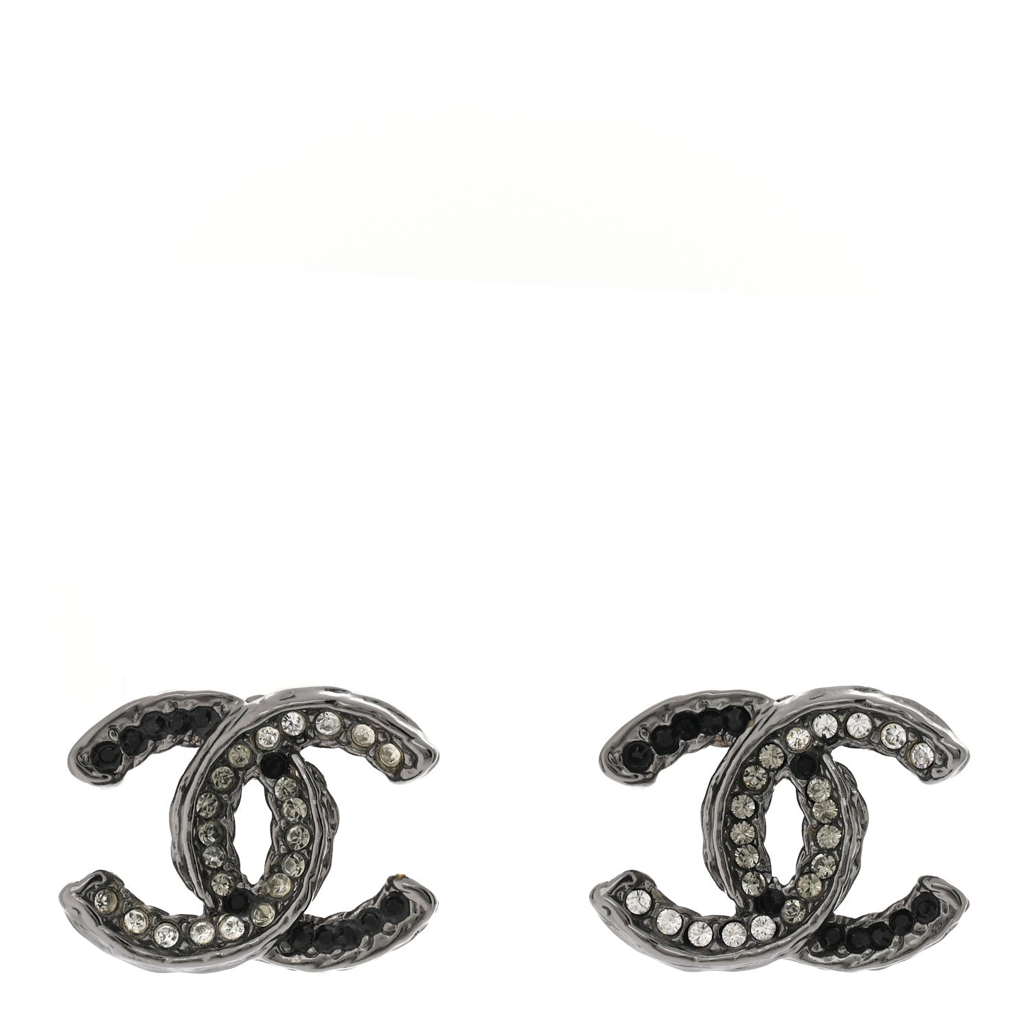 Ruthenium Crystal CC Earrings Black