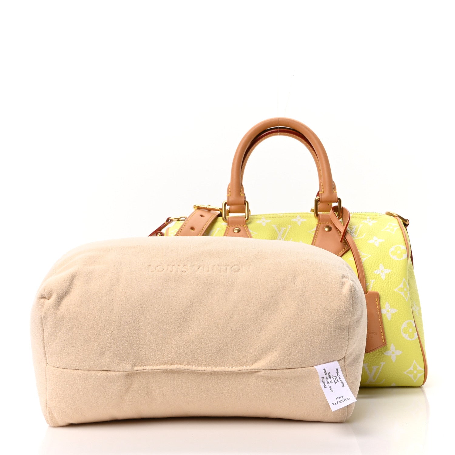 Calfskin Monogram Speedy P9 Bandouliere 25 Lemonade Yellow
