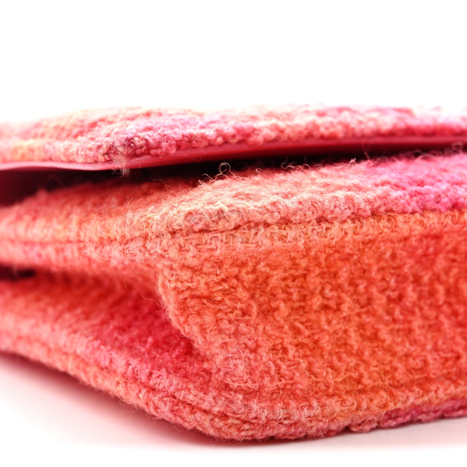 Wool Tweed Lambskin Quilted Chanel 19 Wallet On Chain WOC Coral Pink