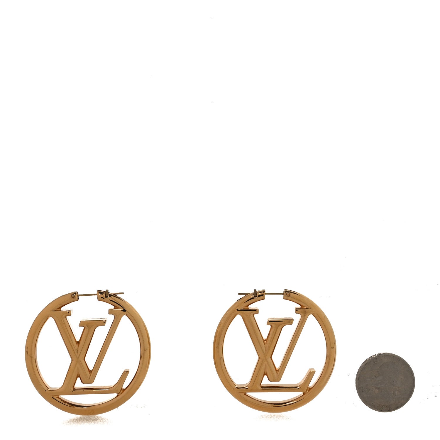 Metal Louise Hoop Earrings Gold