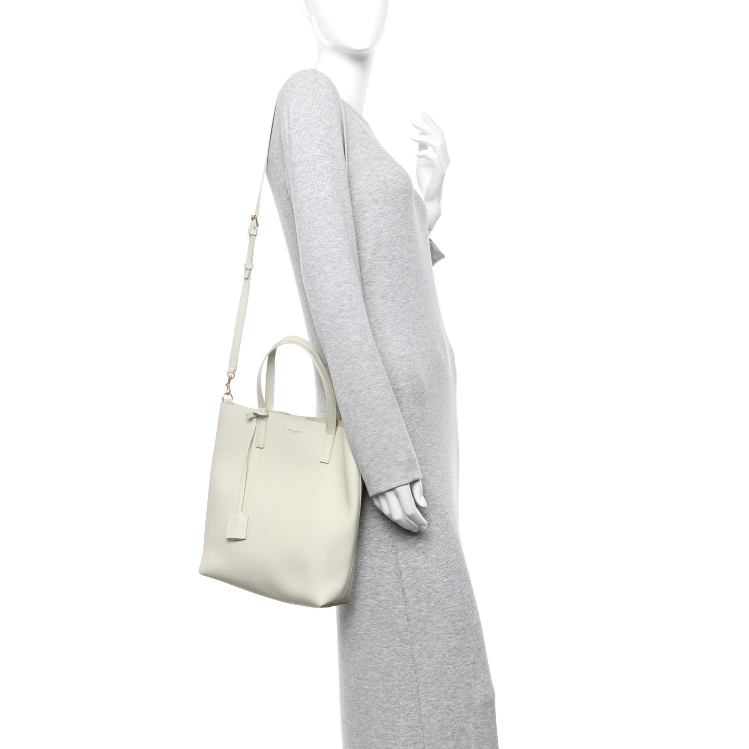 Calfskin North South Shopping Tote Crema Soft