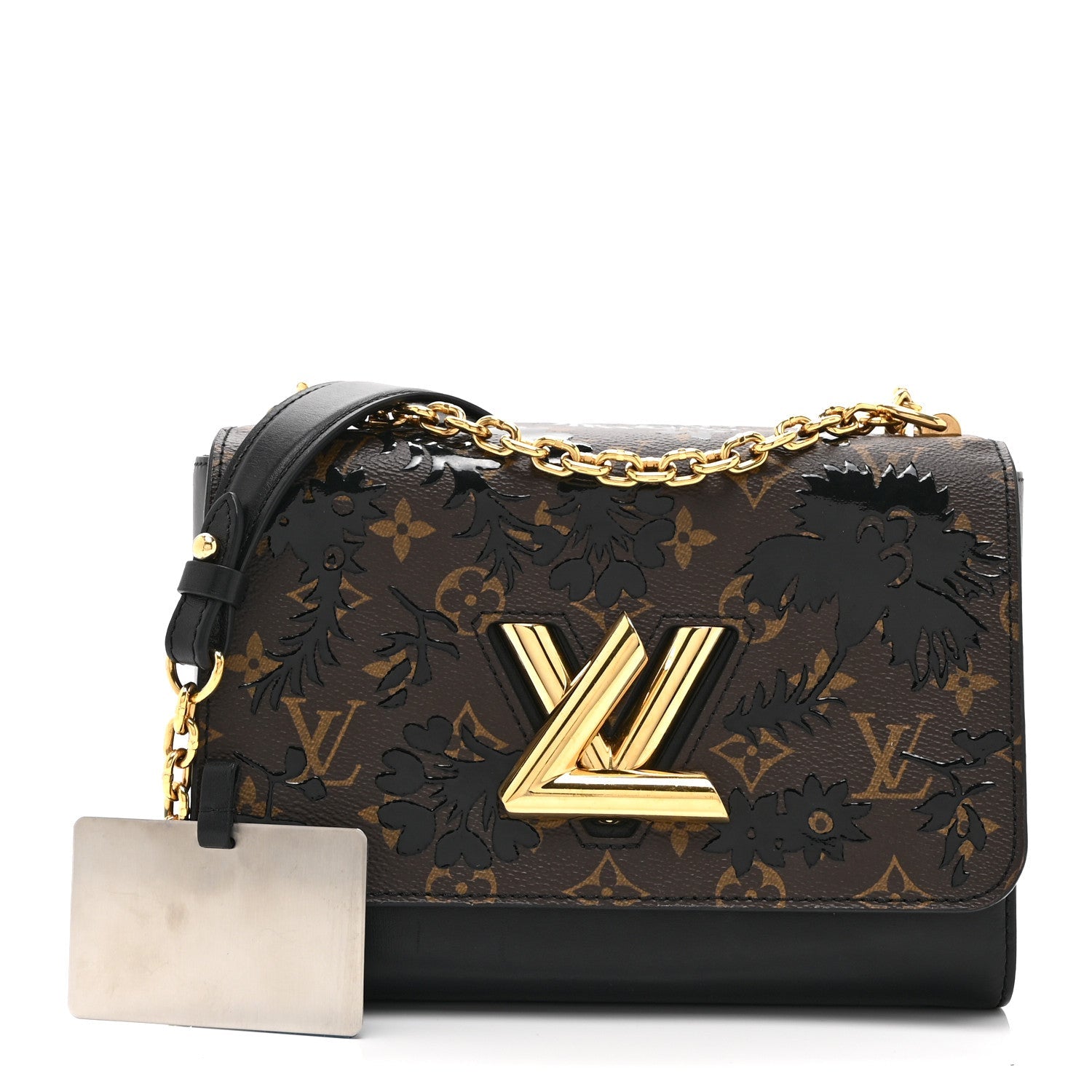 Calfskin Monogram Blossom Twist MM Black
