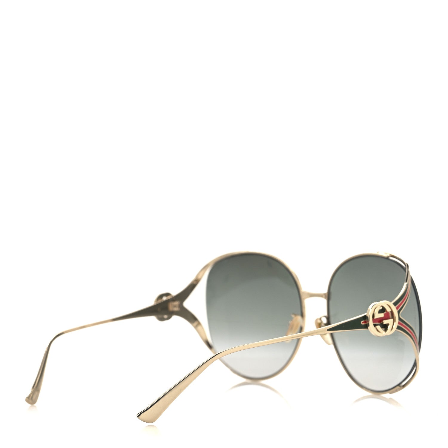 Metal Oversized Round Frame GG0225S Sunglasses Gold