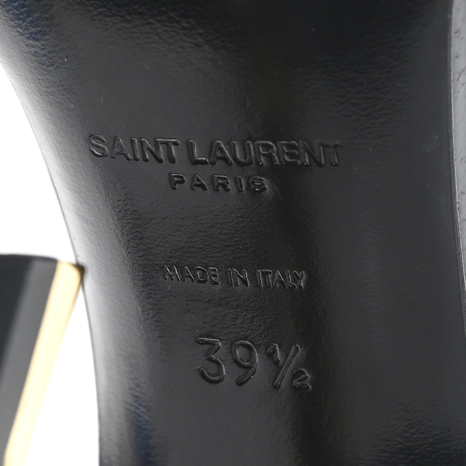 Patent Calfskin Opyum 110 Sandals 39.5 Black Gold