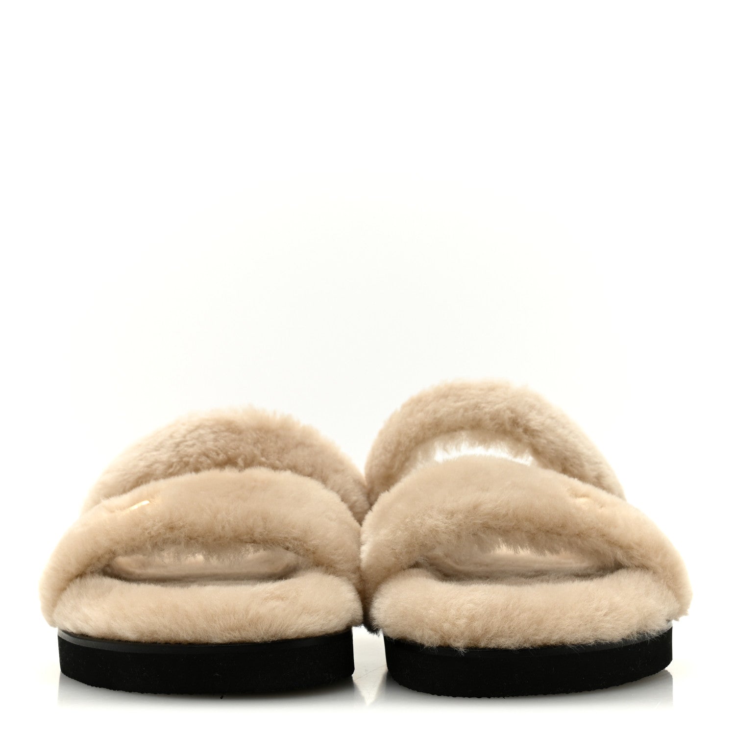 Shearling LV Sunset Flat Comfort Mule 40 Beige