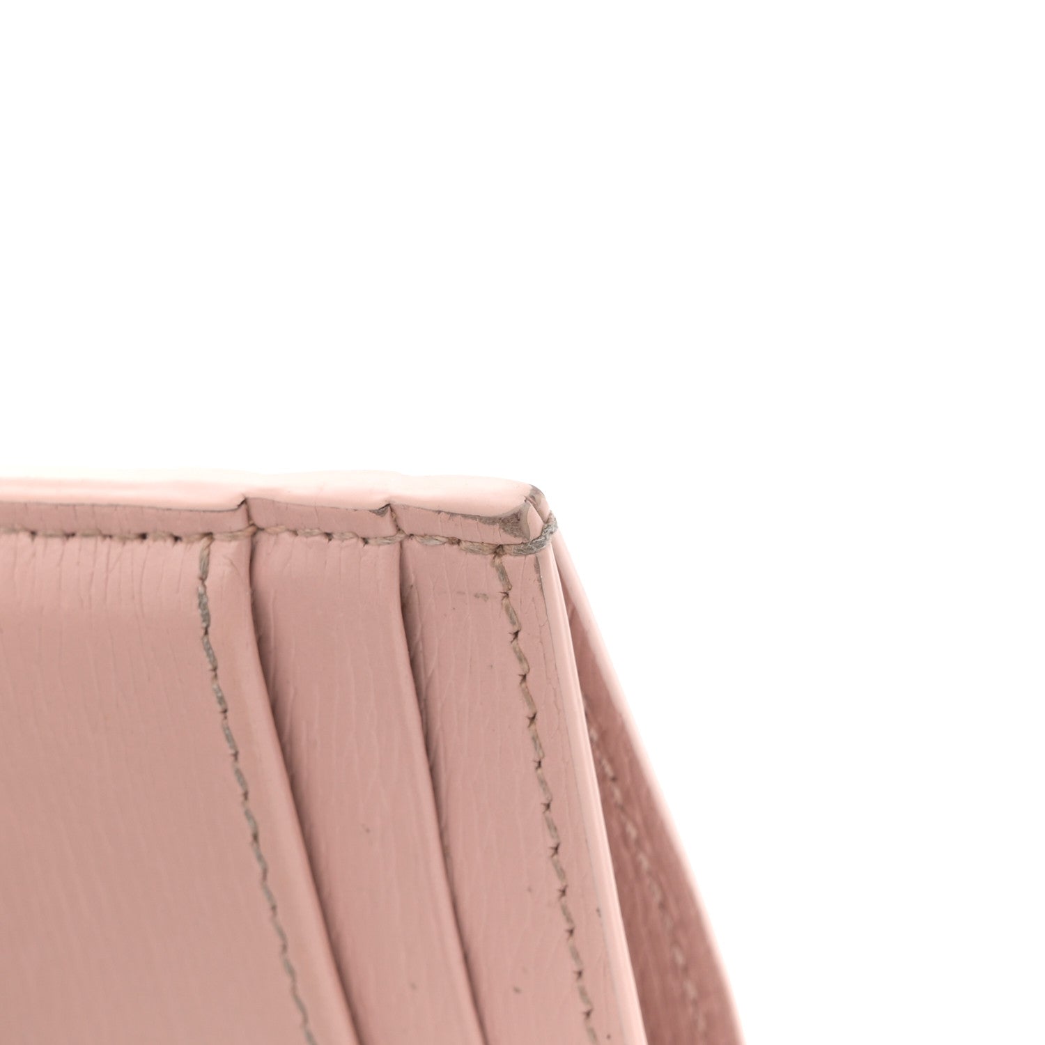 Calfskin Script Card Holder Light Pink