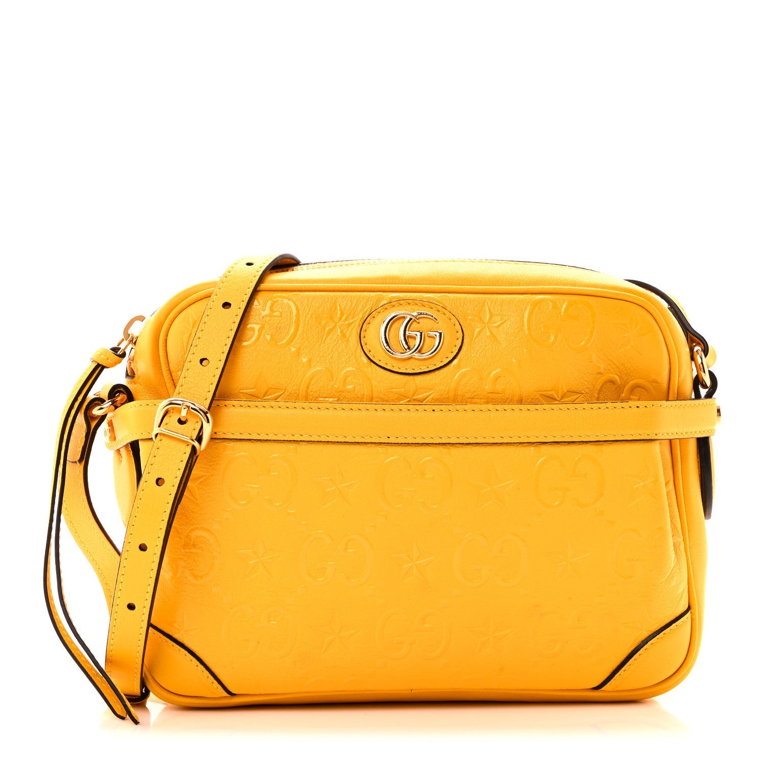 Wonka Grain Calfskin GG Monogram Star Embossed Small GG Shoulder Bag Stone Topaz