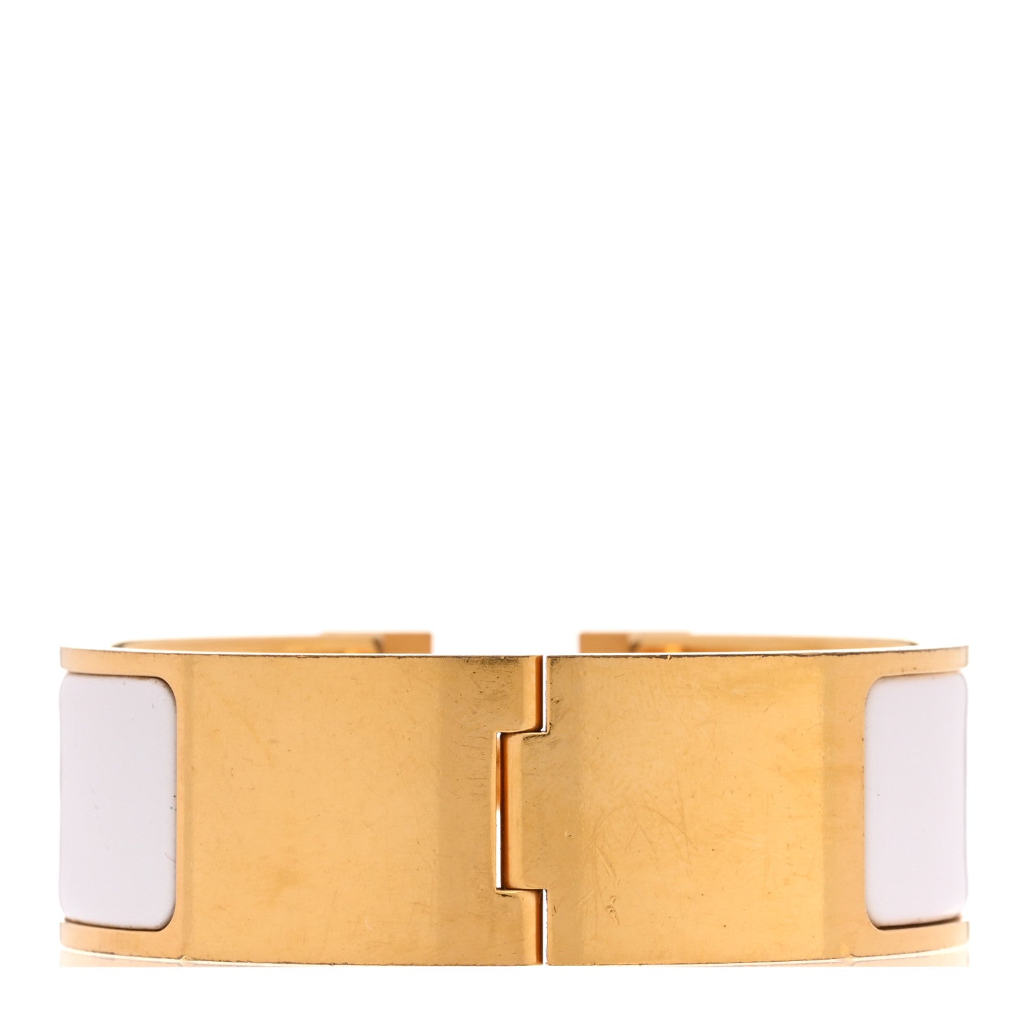 Enamel Wide Clic Clac H Bracelet PM White