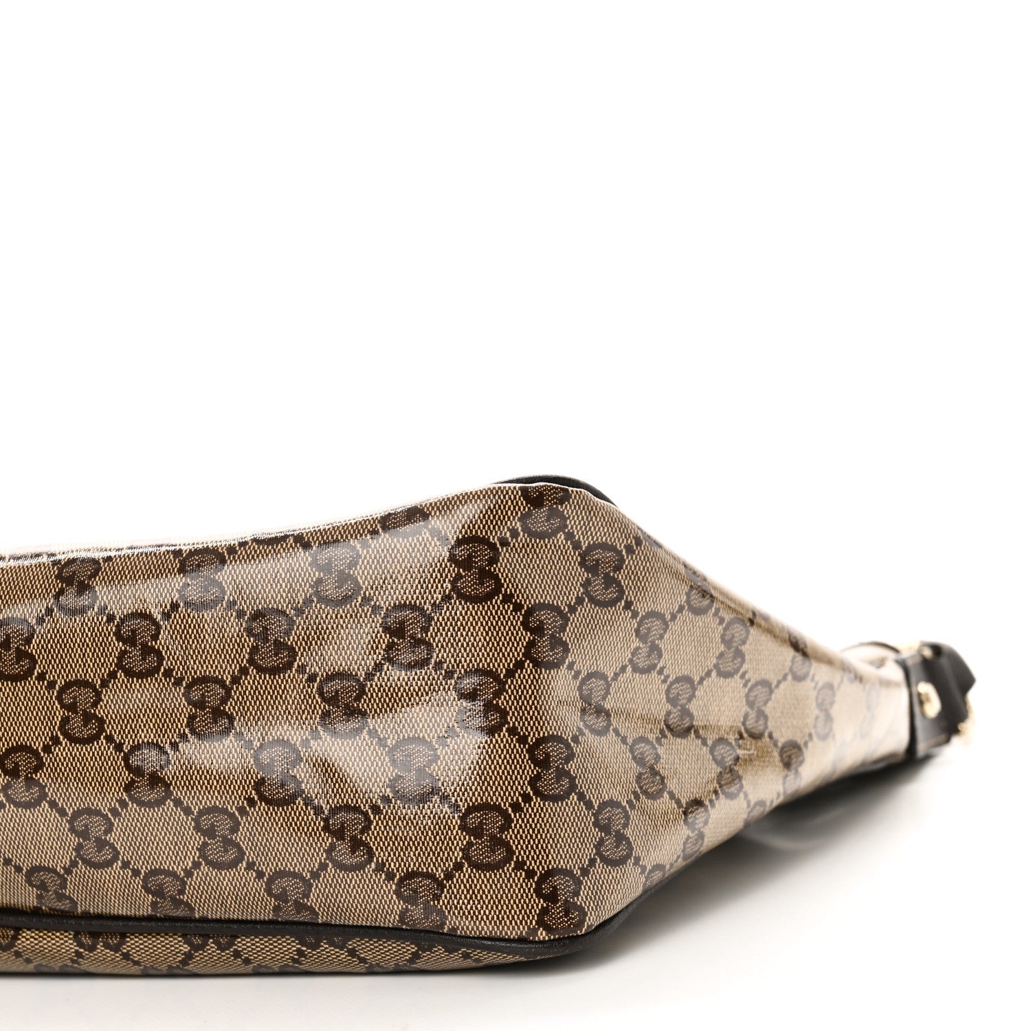 Crystal Monogram Medium Abbey Pocket Hobo Tote Dark Brown