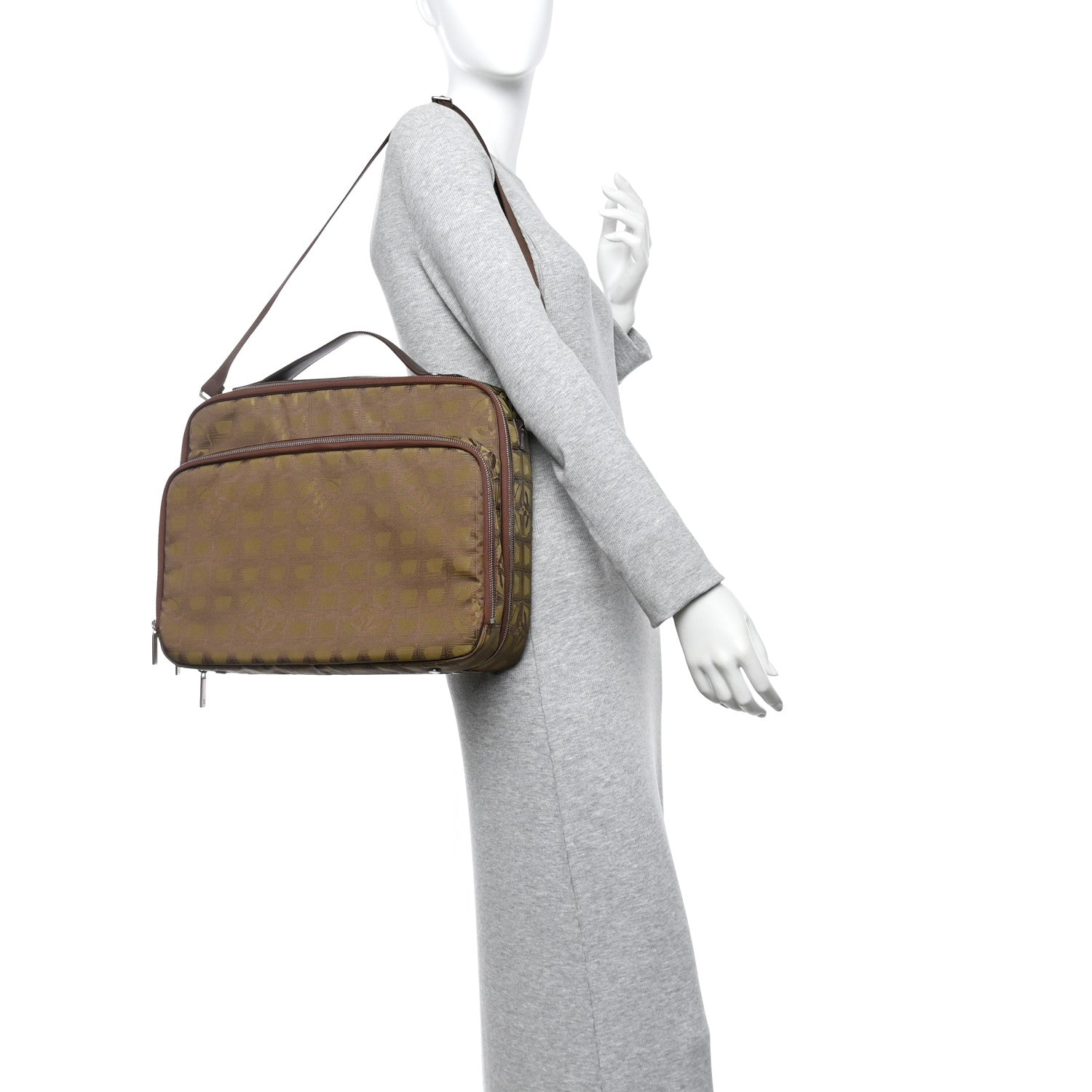 Nylon Travel Laptop Briefcase Khaki
